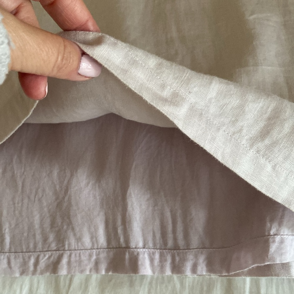 Rowie the Label Ibiza Linen Sheath Dress Puff Sleeve, Lined, Size Large - Picture 6 of 12